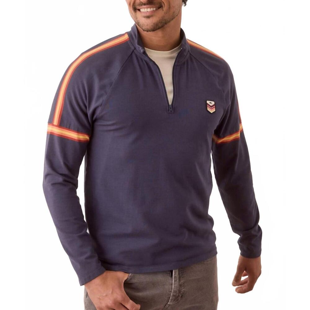 NEW MARINE LAYER archive quarter zip top in navy